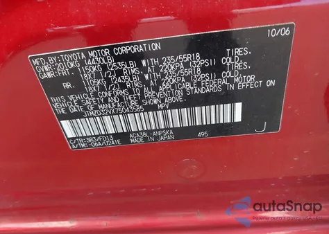 2007 Toyota Rav4 Sport z USA, uszkodzony, nr VIN JTMZD32VX75043585